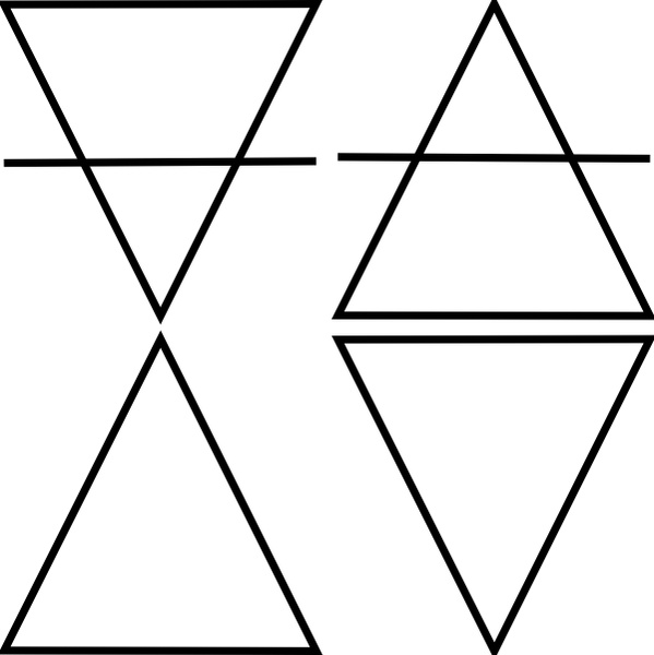 Four Geometric Triangle Symbols clip art