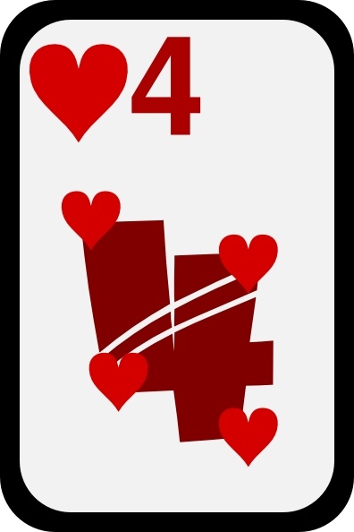 Four Of Hearts clip art
