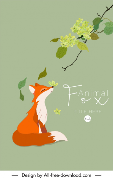 fox book tale cover template classic cartoon sketch