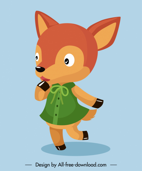 fox cartoon character icon stylized baby girl sketch