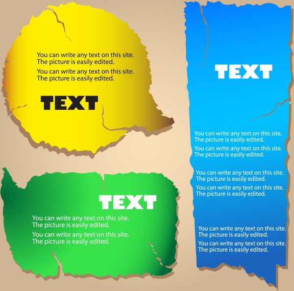 text box templates colored modern ragged decor