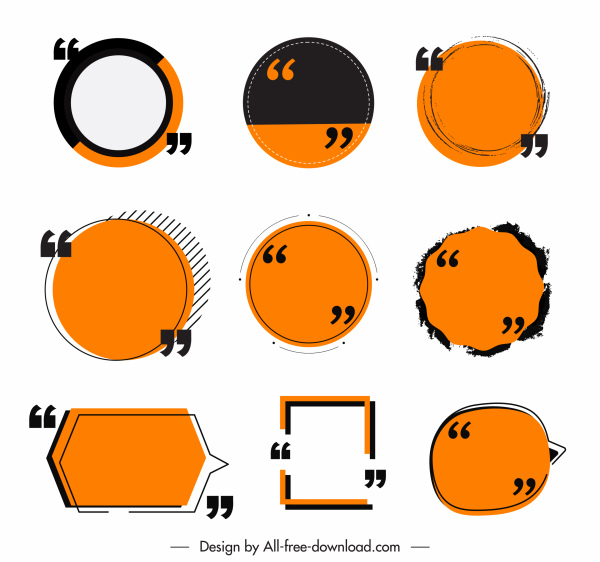 frame templates flat classical circles square speech bubbles