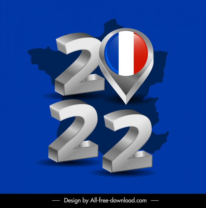  france 2022 backdrop template elegant modern 3d number flag map decor