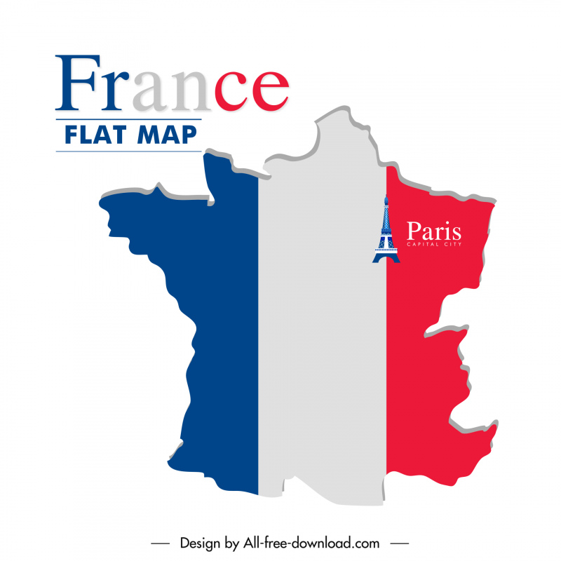 france advertising backdrop modern flat eiffel tower map flat shape decor