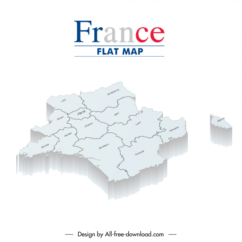 france advertising banner 3d map sketch