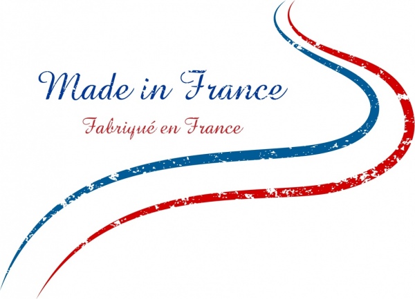 france banner blue red curved lines retro decor