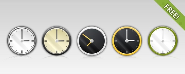 Free 5 PSD Clock Icons