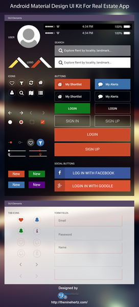 free android ui kit for real estate app 