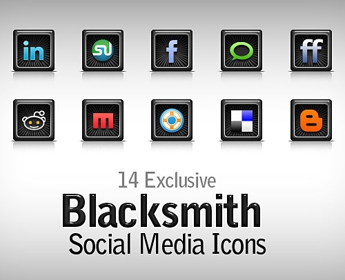 Free Blacksmith Social Media Icons PSD