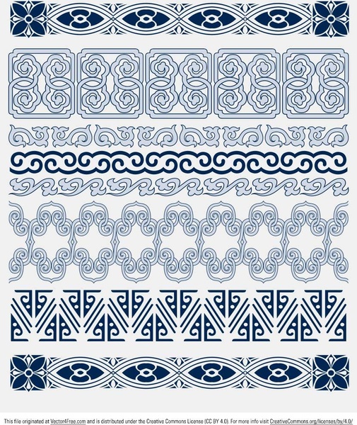 free blue decorative border vectors