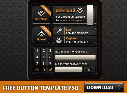 Free Button Template PSD
