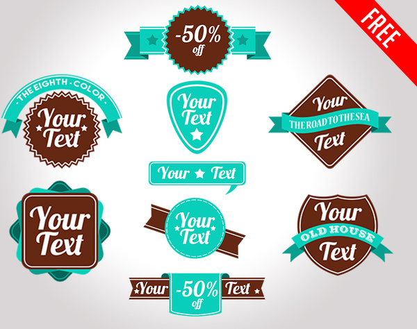 free discount labels and badges in psd