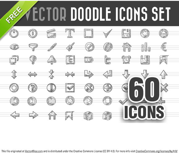 free doodle icons vector set