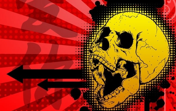 Free Kanji Skull Illustration