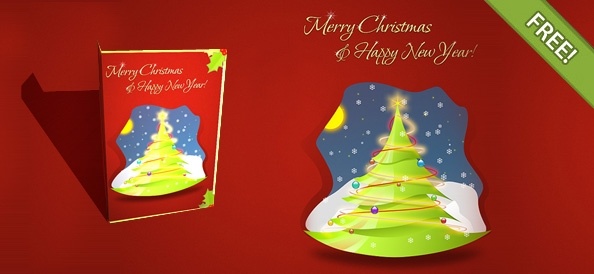 Free Layered Christmas Card