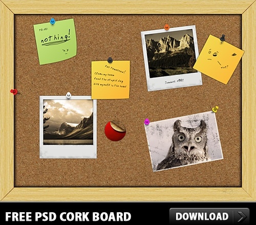 Free PSD Cork Board