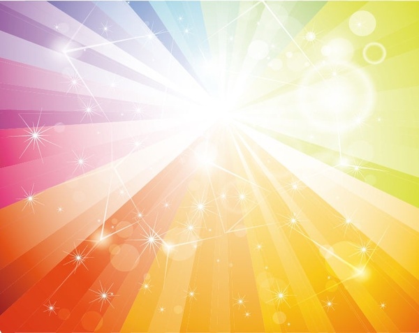 Free Rainbow Galaxy Vector Background 