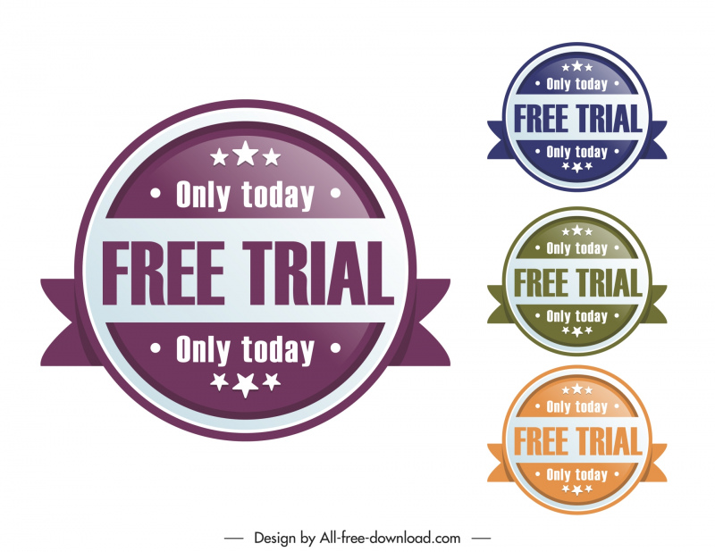 free trial stamp tempaltes elegant circle ribbon