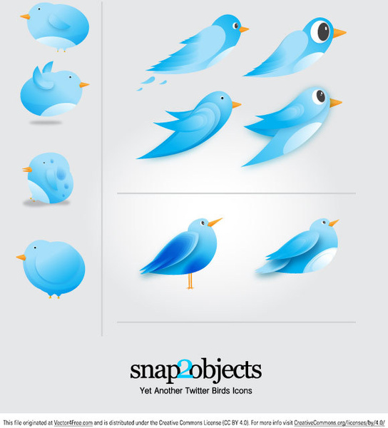 free twitter birds icons vector