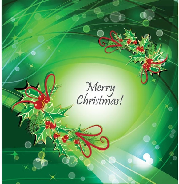 Free vector abstract green merry christmas lighting background Free ...