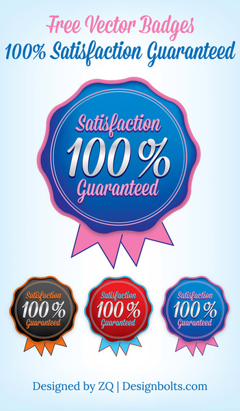 free vector badges 100 satisfaction guaranteed