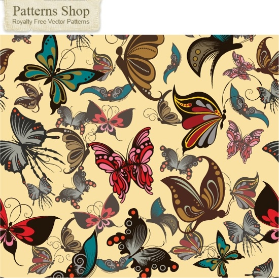 free butterflies seamless pattern