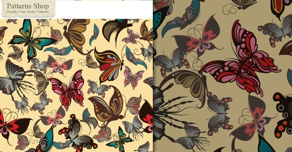 Free Vector Butterflies Seamless Pattern