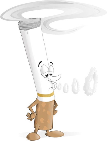 Free vector cartoon cigarette clipart character blowing smoke Free ...