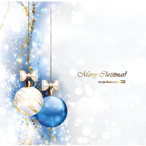 Free vector christmas ball hanging on blue background Free vector in ...