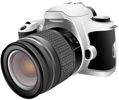 digital camera design closeup realistic style 