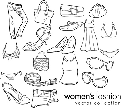 Free Vector Doodles - Womenâ€™s Clothing & Fashion