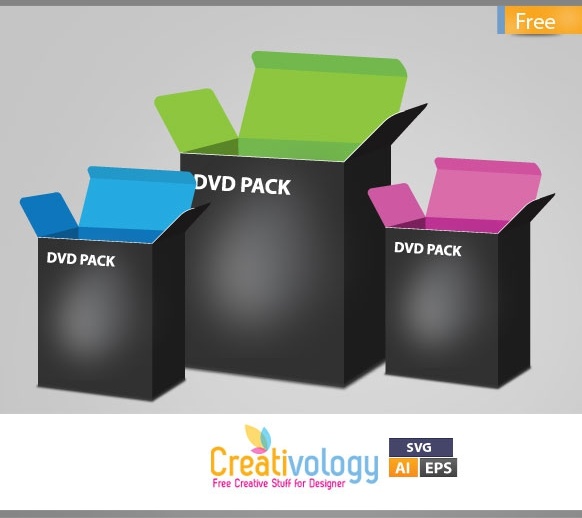 dvd pack advertising banner 3d realistic icons
