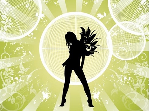 Free Vector Fashion Girl with Abstract Background