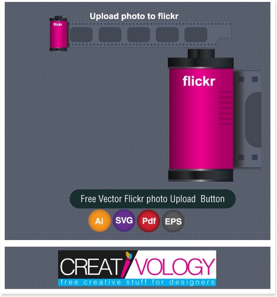 flicker upload button template film strip icon