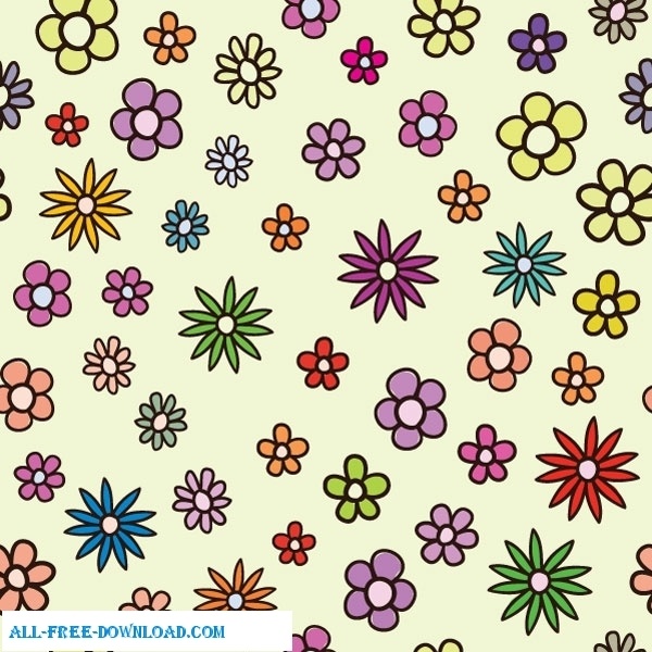 free vector floral colorful pattern