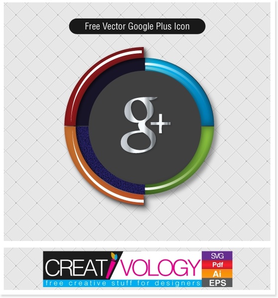 google plus icon colorful modern half round decor