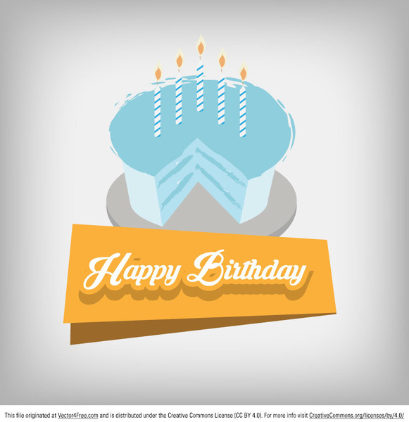 free vector happy birthday cake