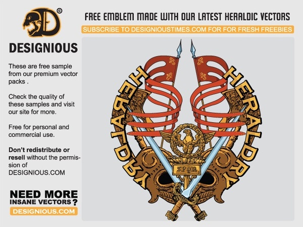 
								Free Vector Heraldic Emblem							