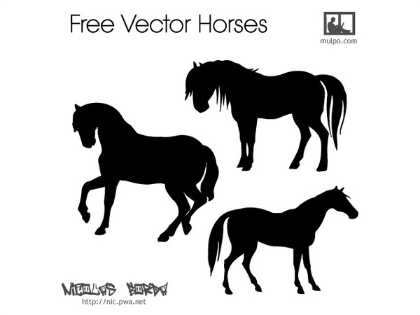 
								Free Vector Horses							