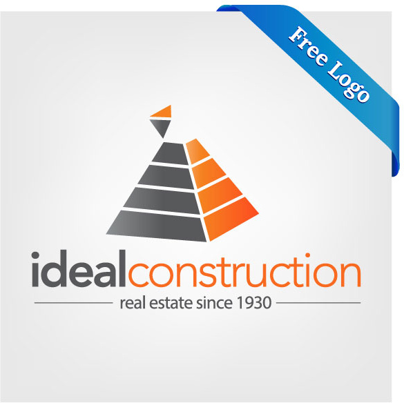 free vector ideal construction real estate logo