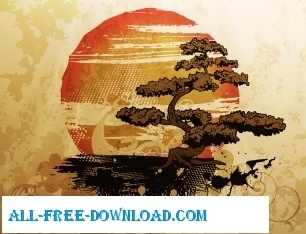 Free vector illustration with bonsai