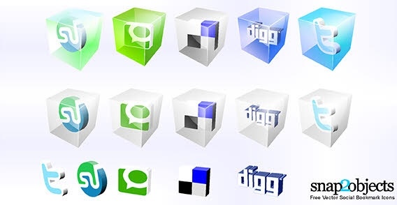 Free vector social bookmark icons