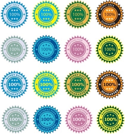 quality guarantee stickers various colored circle design