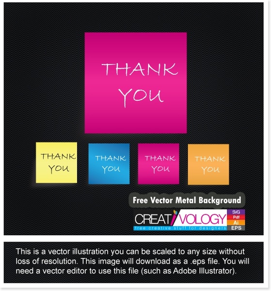 Free Vector thank you Note 