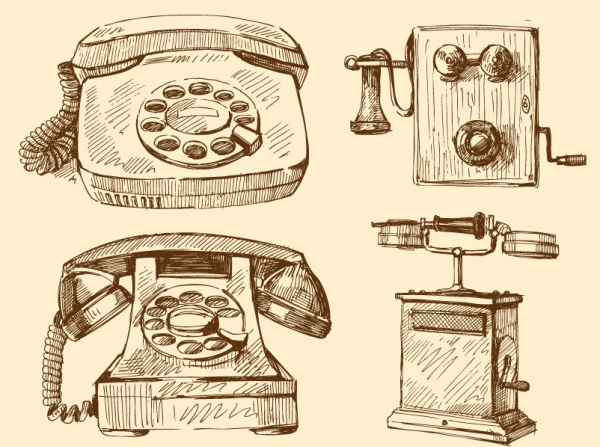 free vector vintage telephone