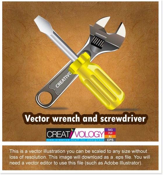 Free Vector Wrench And Screwdriver  