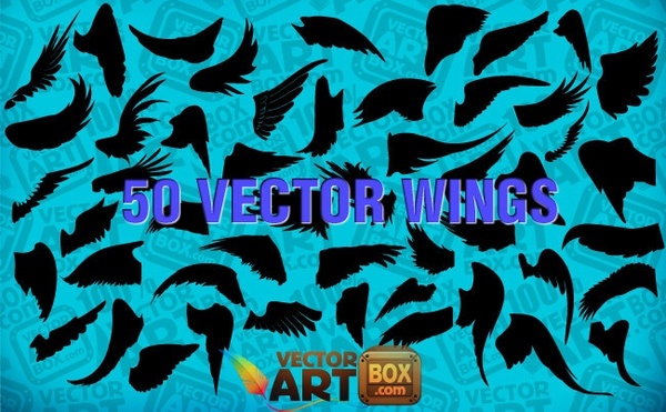 Free Wings Silhouettes