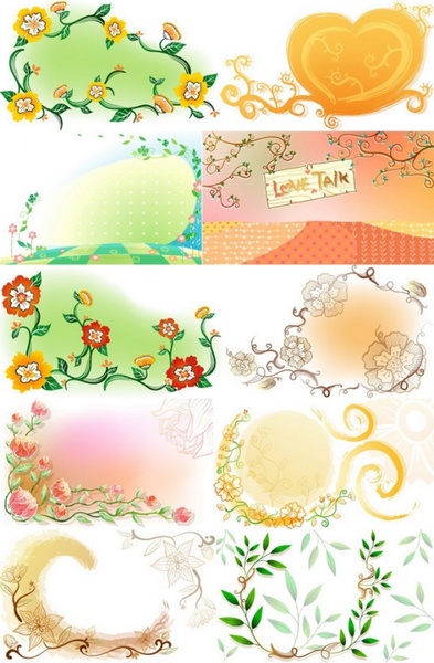 fresh flowers handpainted background vector artwork 3