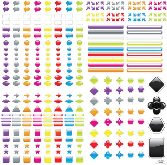 web design elements with various ui illustration