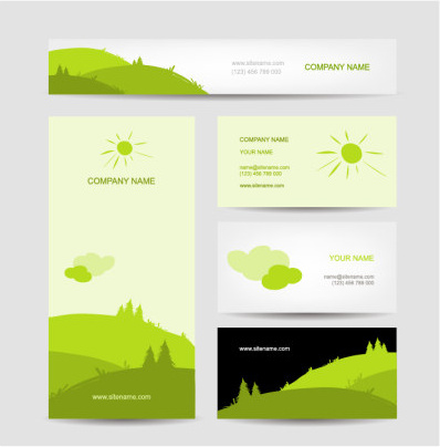 fresh scenery card creative vector
